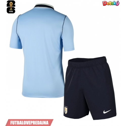 Lacne Dětský Futbalové dres Uruguaj MS 2026 Krátky Rukáv - Domáci (+ trenírky)